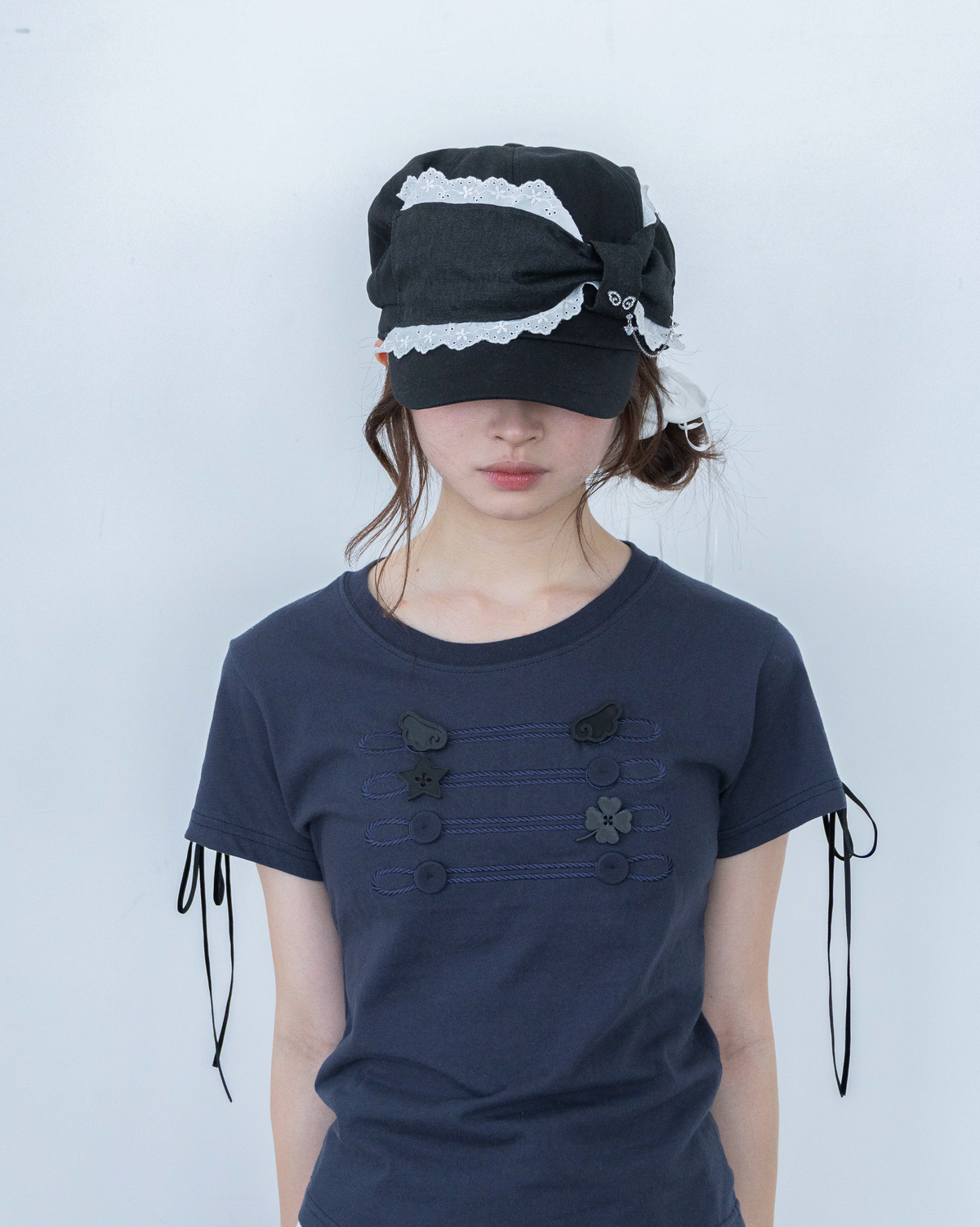 angel ribbon cap (black)