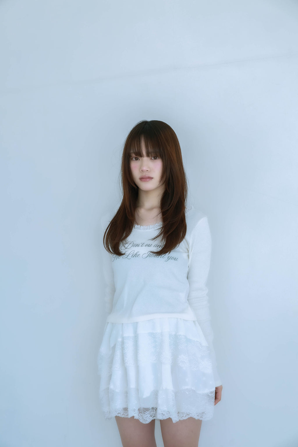 lace letter tee (white)