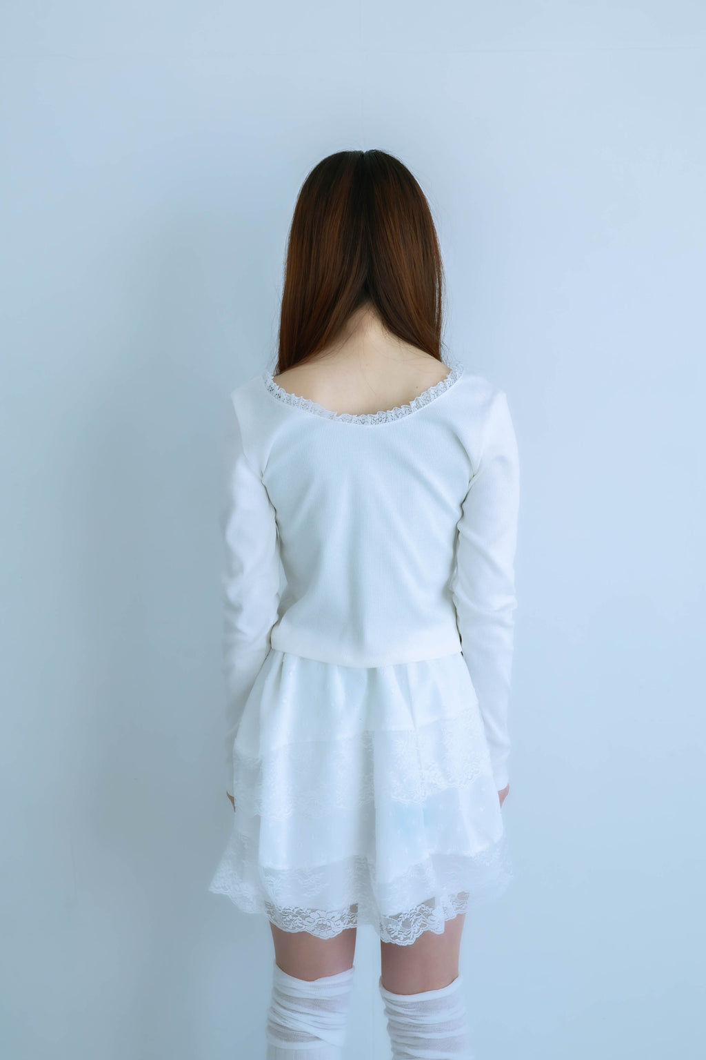 lace letter tee (white)