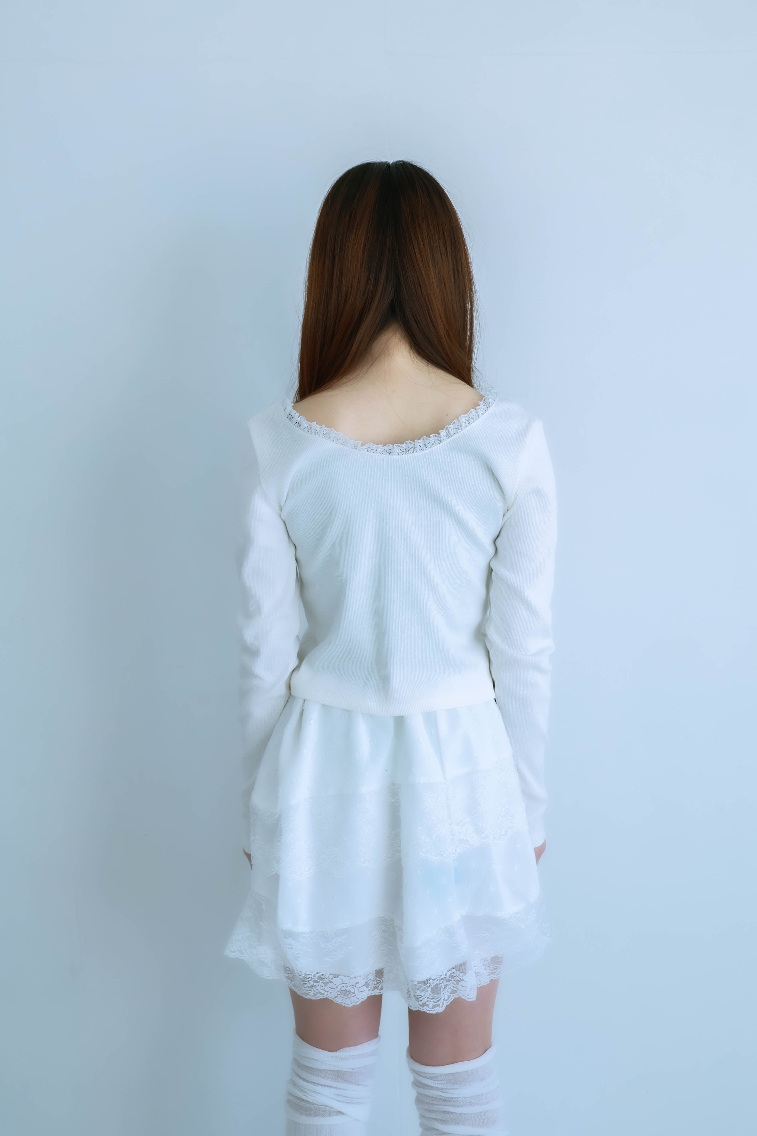 lace letter tee (white)