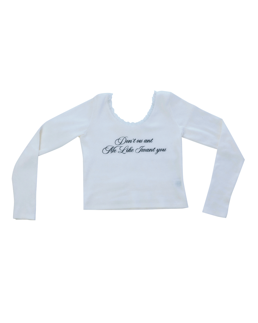 lace letter tee (white)