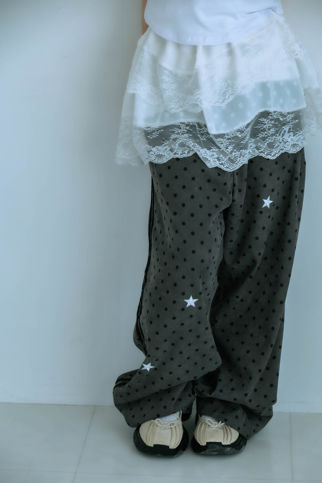 dot patch pants
