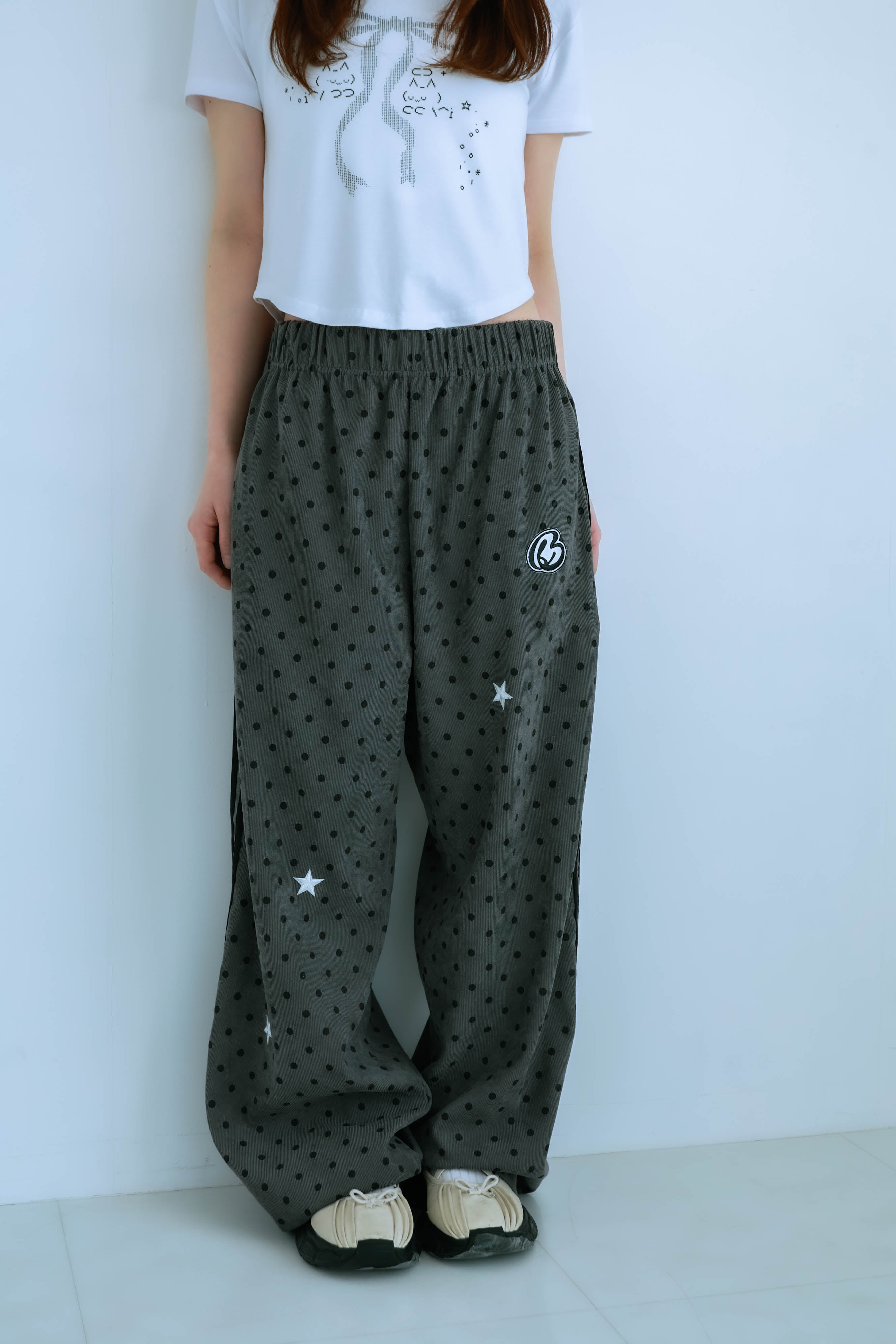 dot patch pants