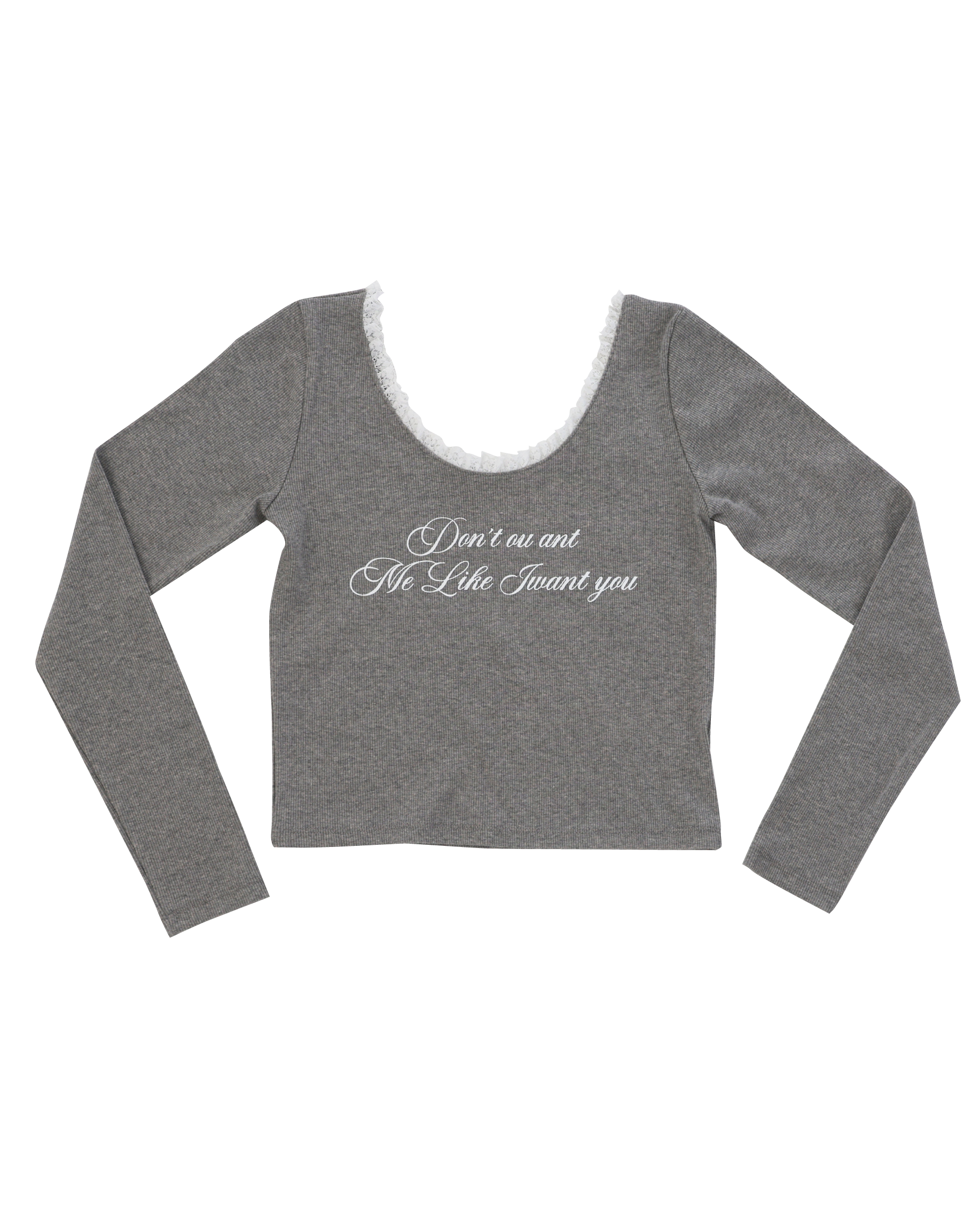 lace letter tee (gray)