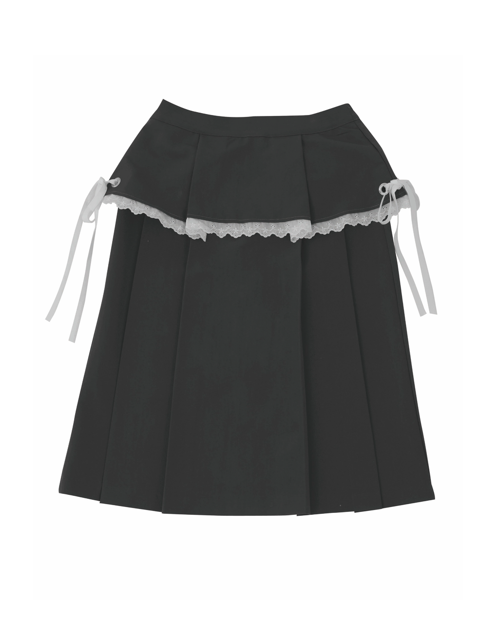 ribbon pleated skirt (gray)