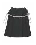 ribbon pleated skirt (gray)