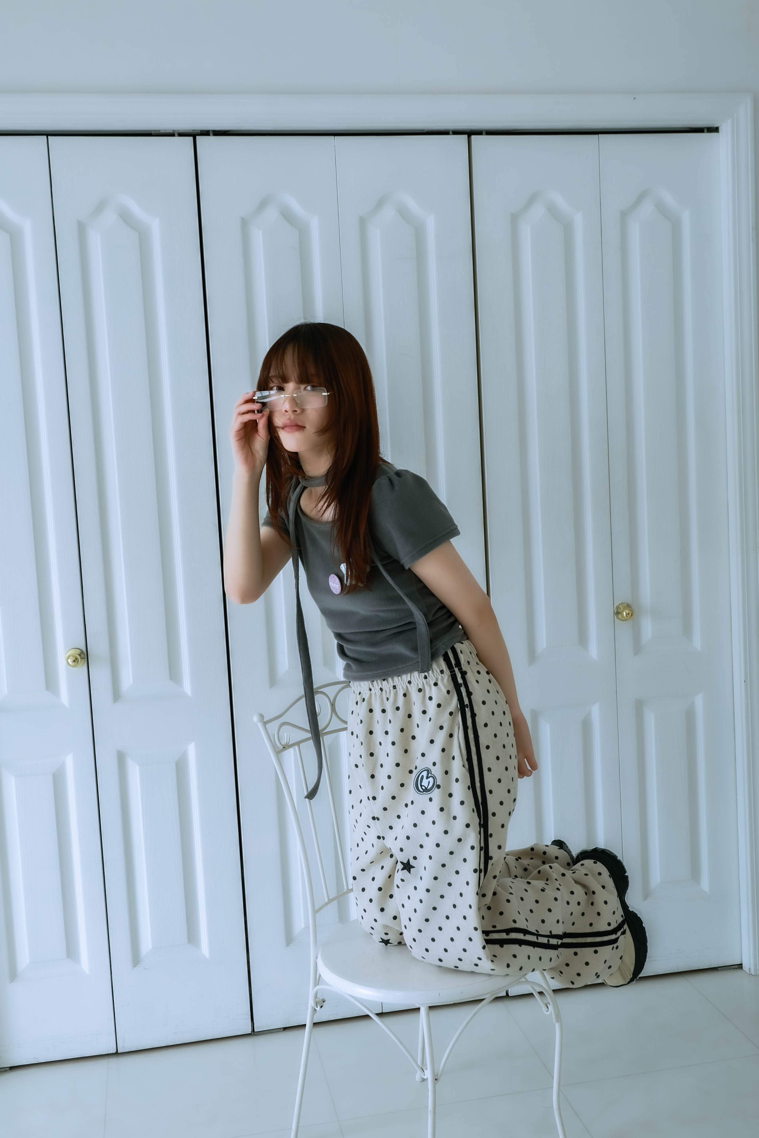 dot patch pants