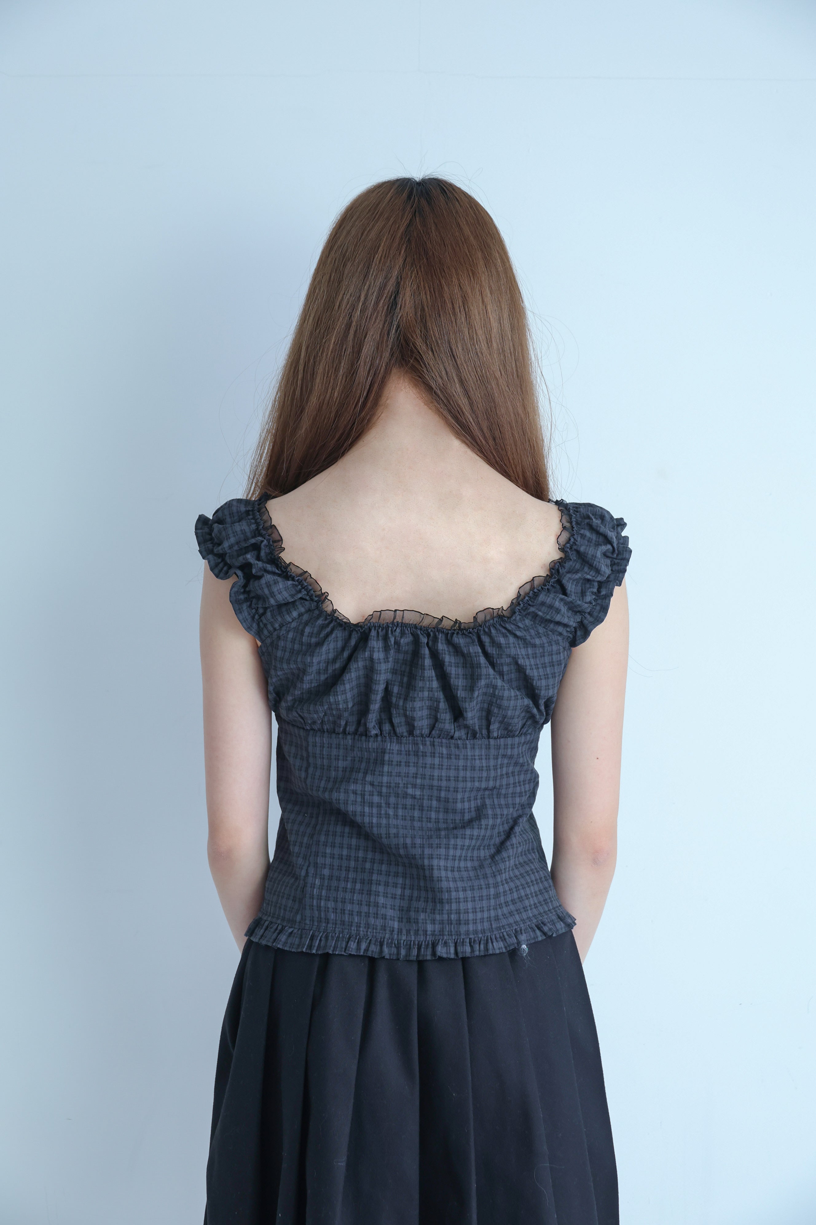 LMpatch frillblouse(black)