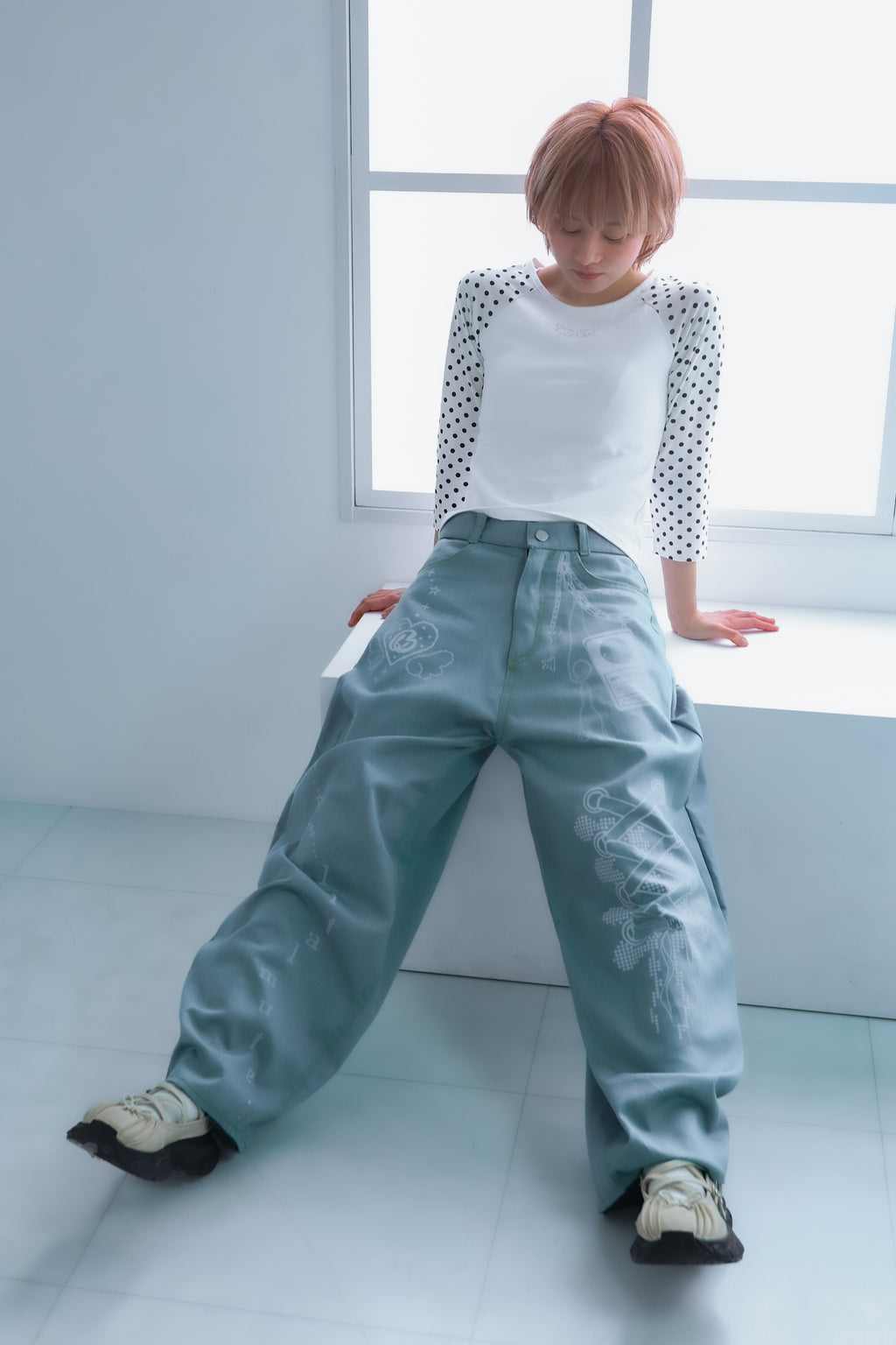 3Dpixel print denim(rightblue)