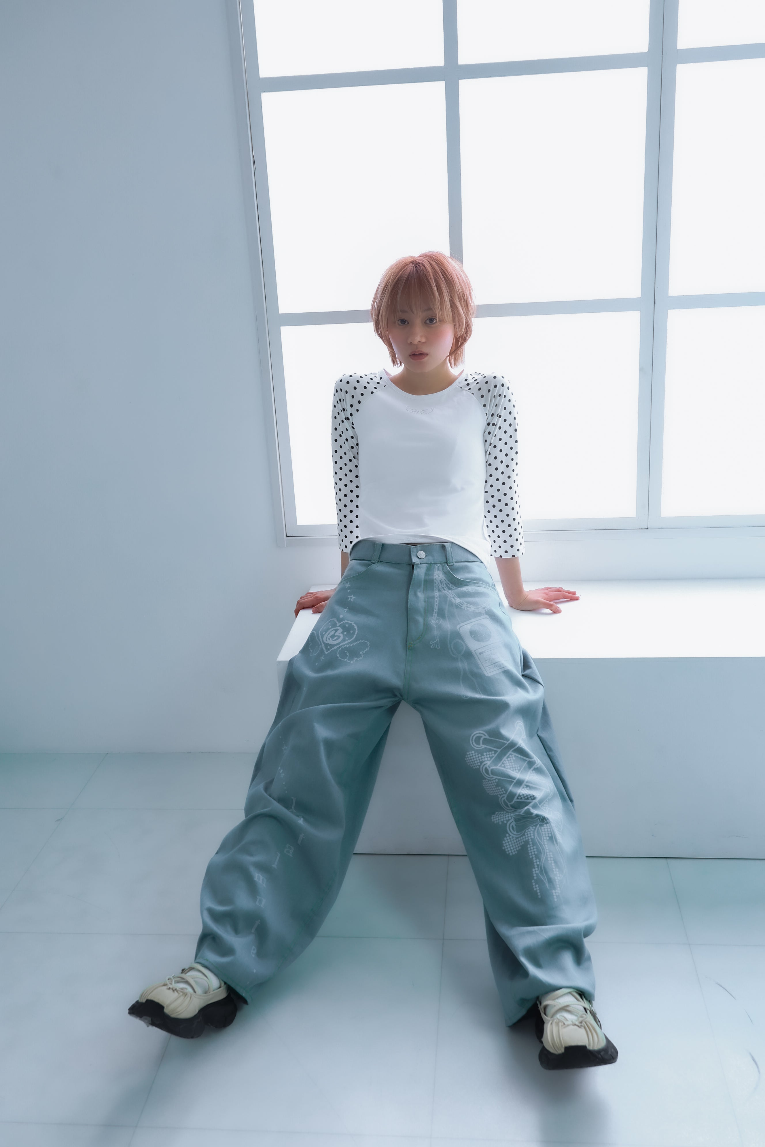 3Dpixel print denim(rightblue)