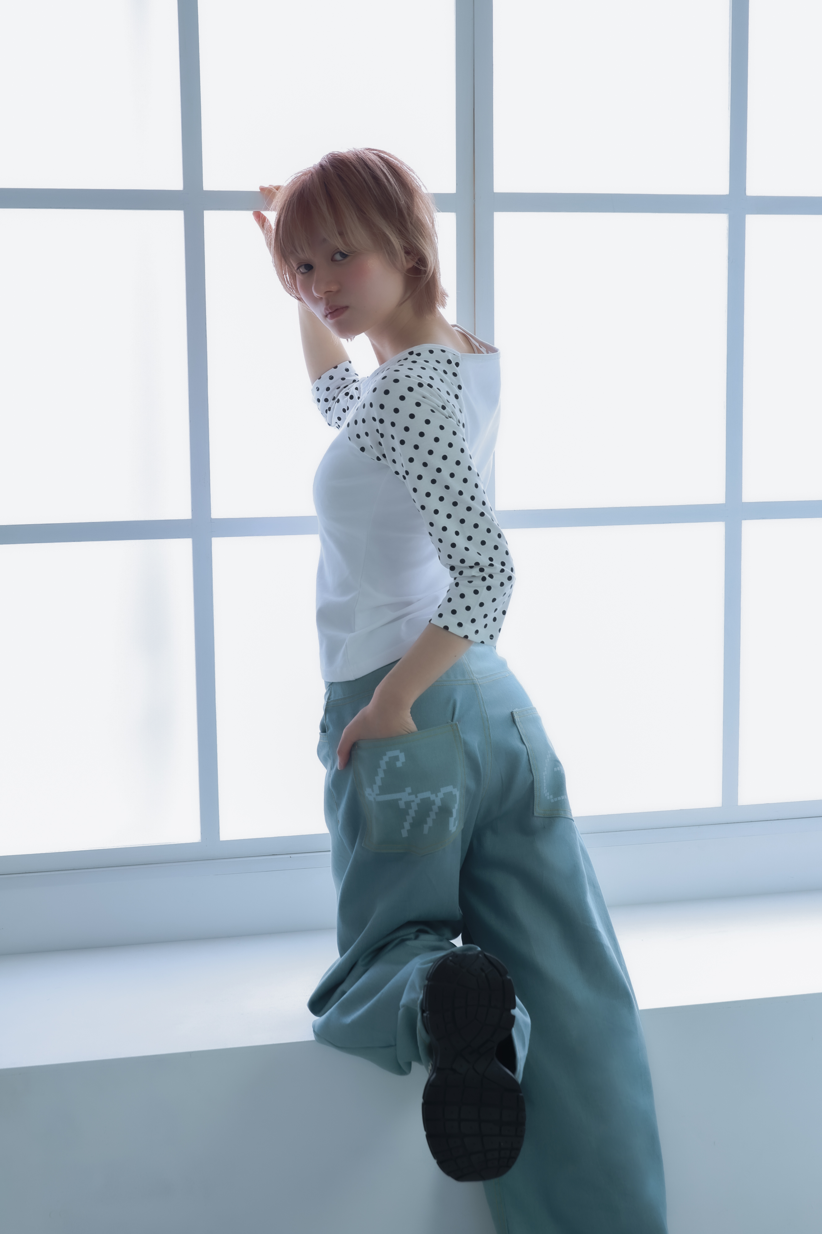 3Dpixel print denim(rightblue)