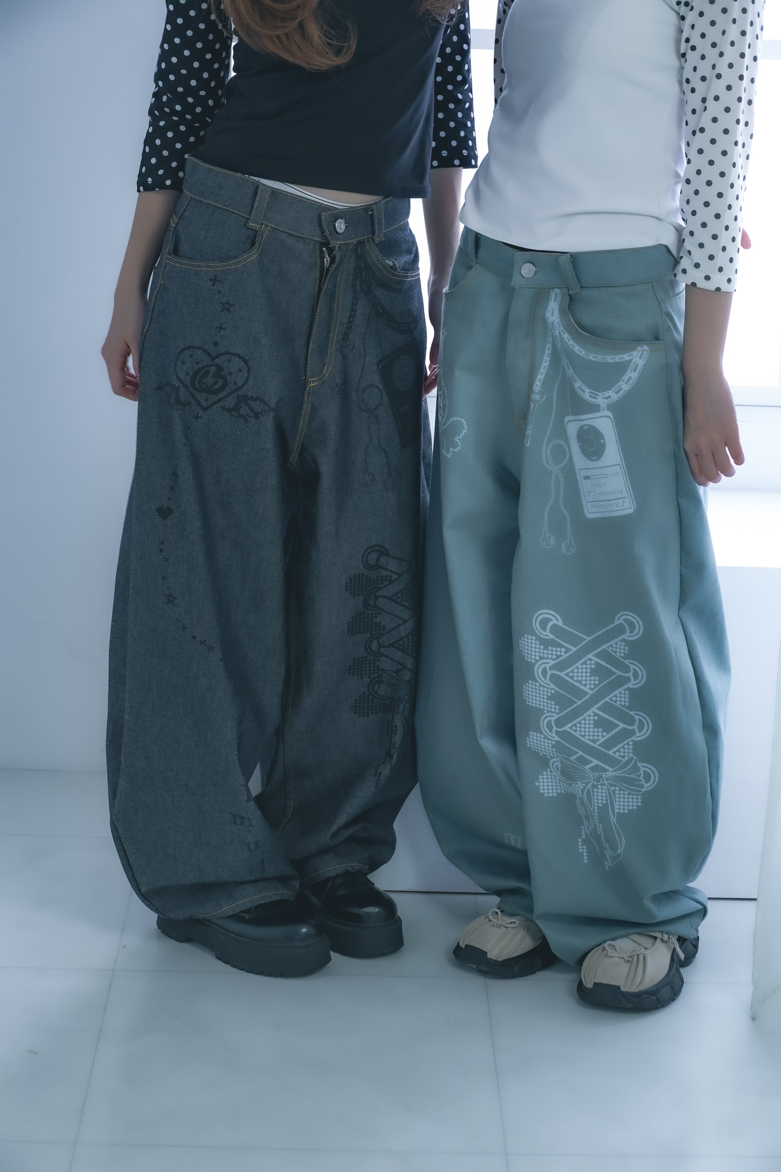 3Dpixel print denim(rightblue)