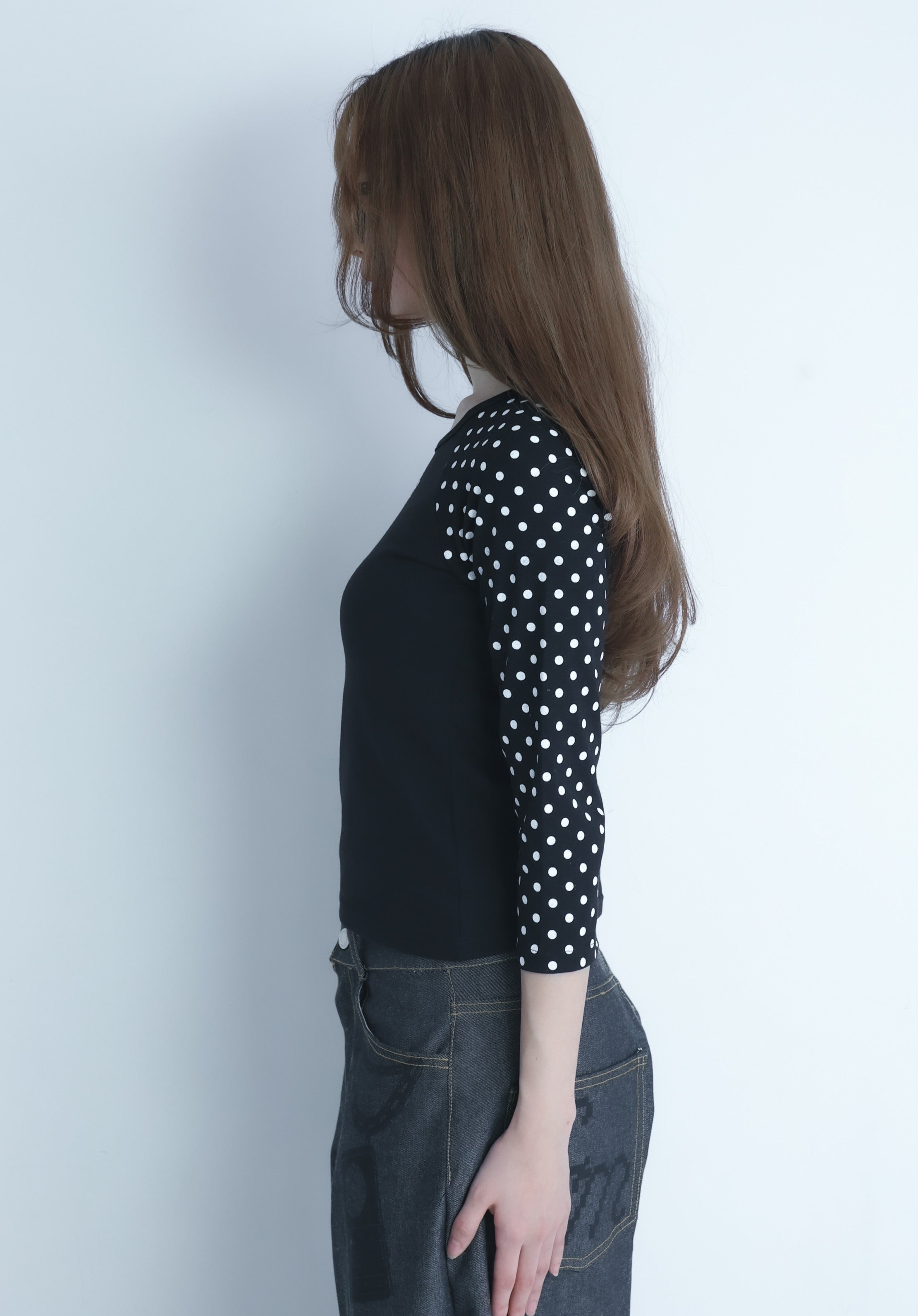 dotwing raglantops(black)