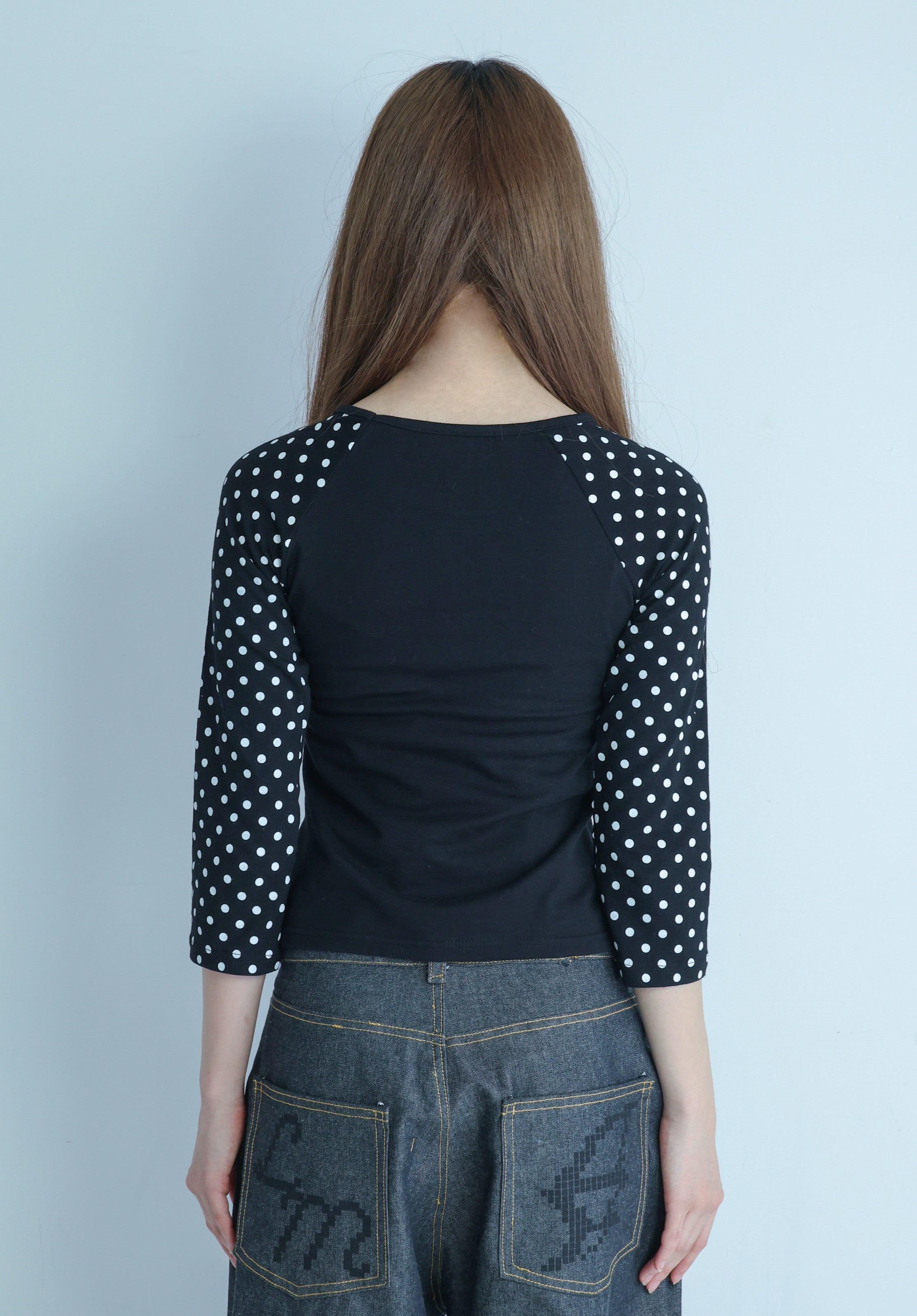 dotwing raglantops(black)