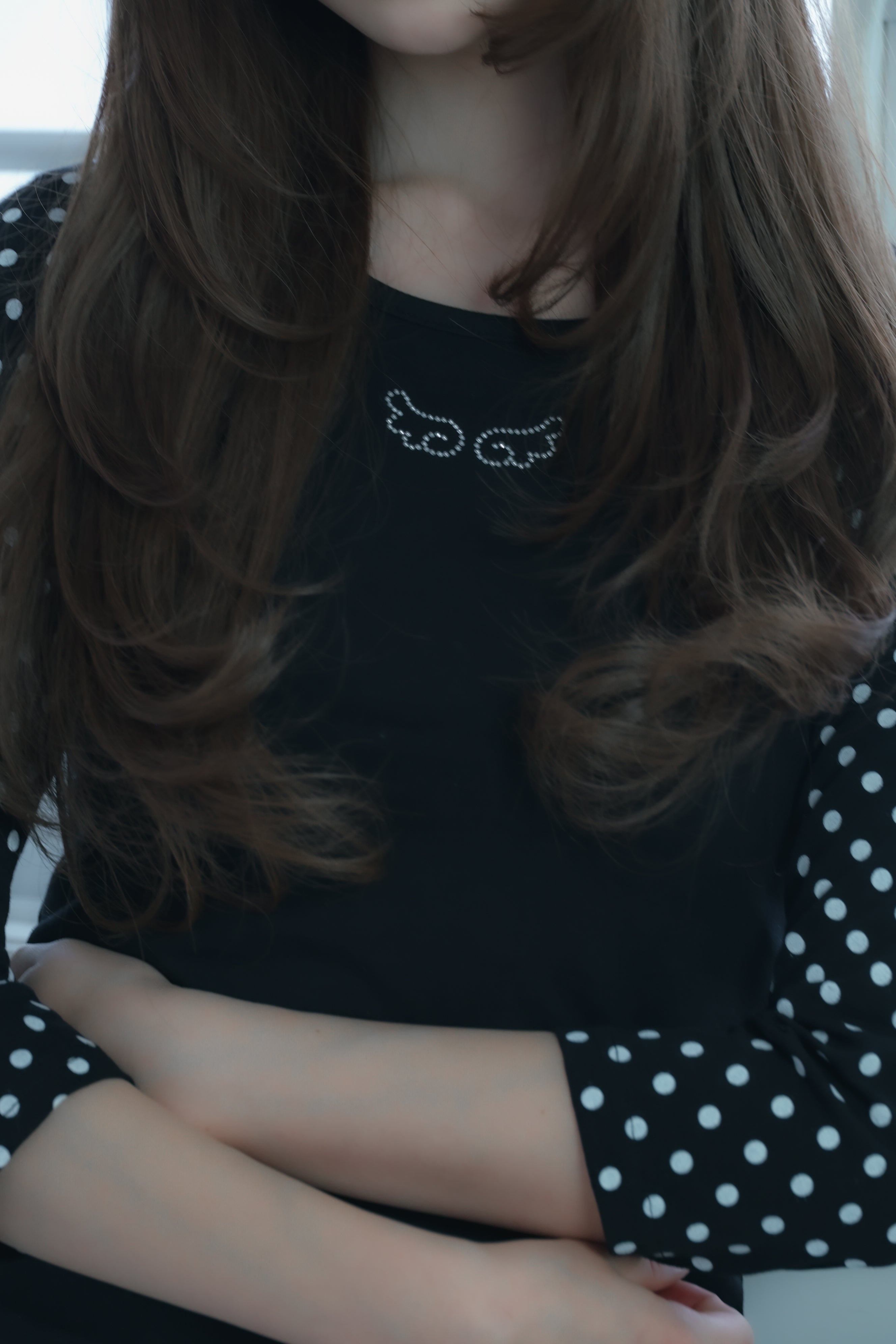 dotwing raglantops(black)
