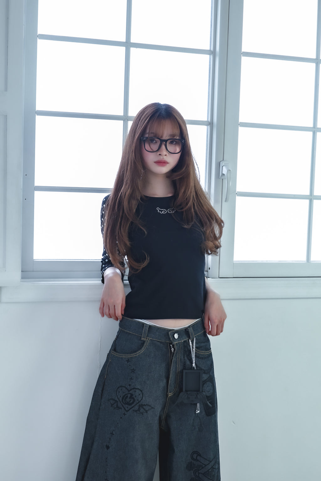 dotwing raglantops(black)