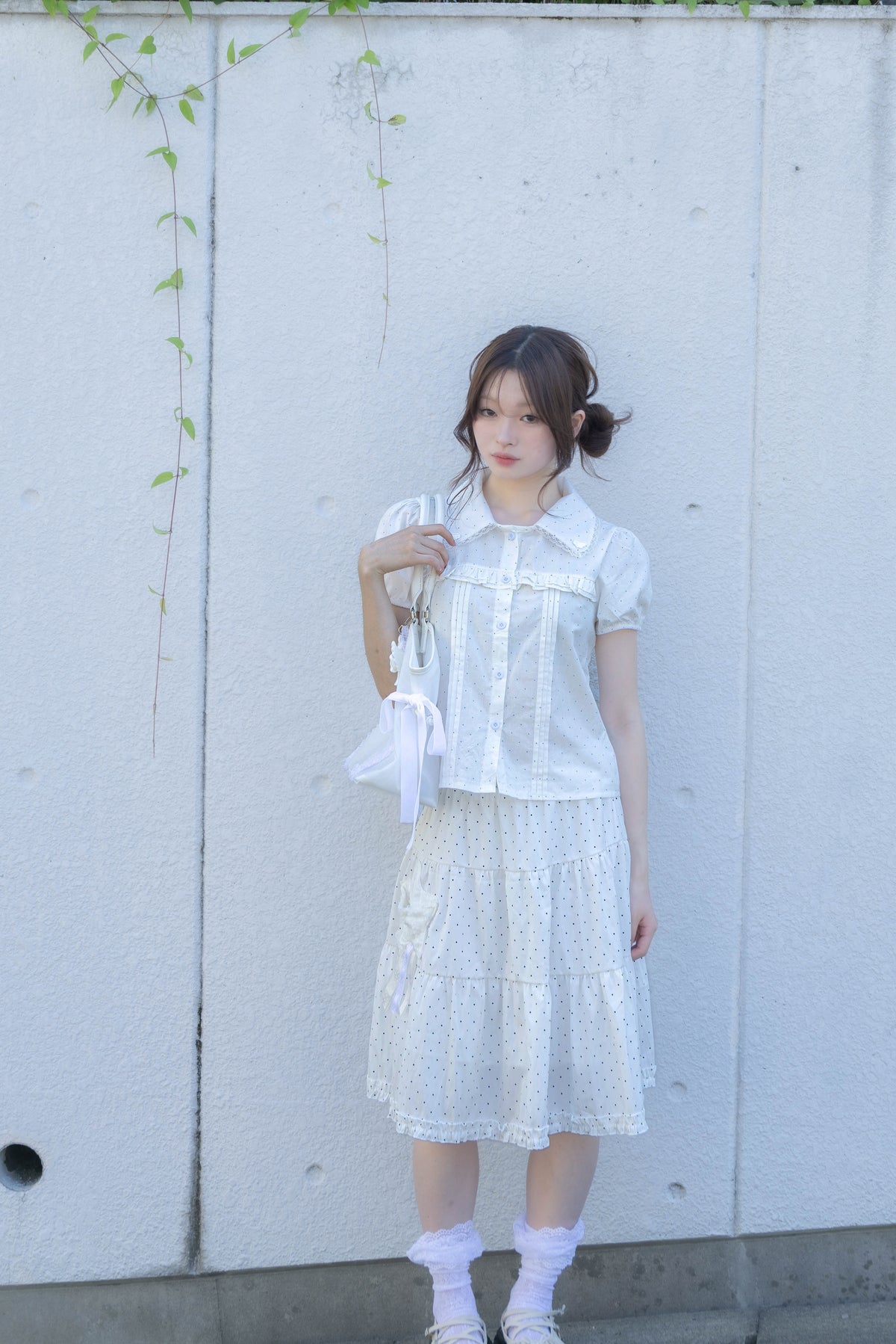 rosette pocket skirt(white)