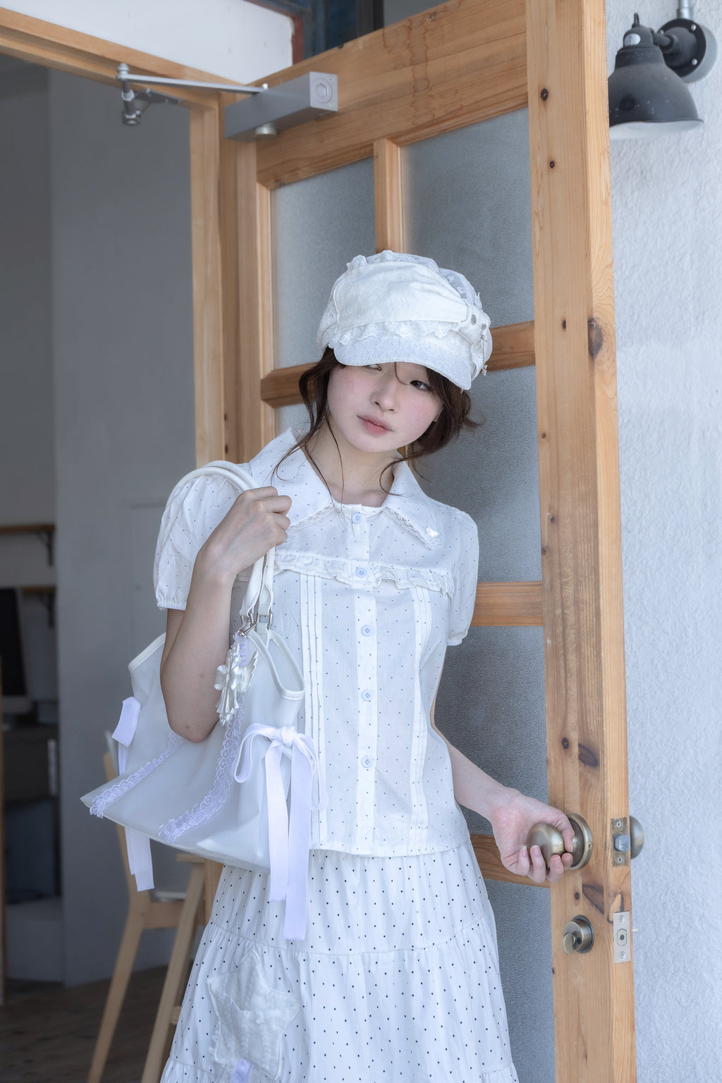 angel ribbon cap(white)
