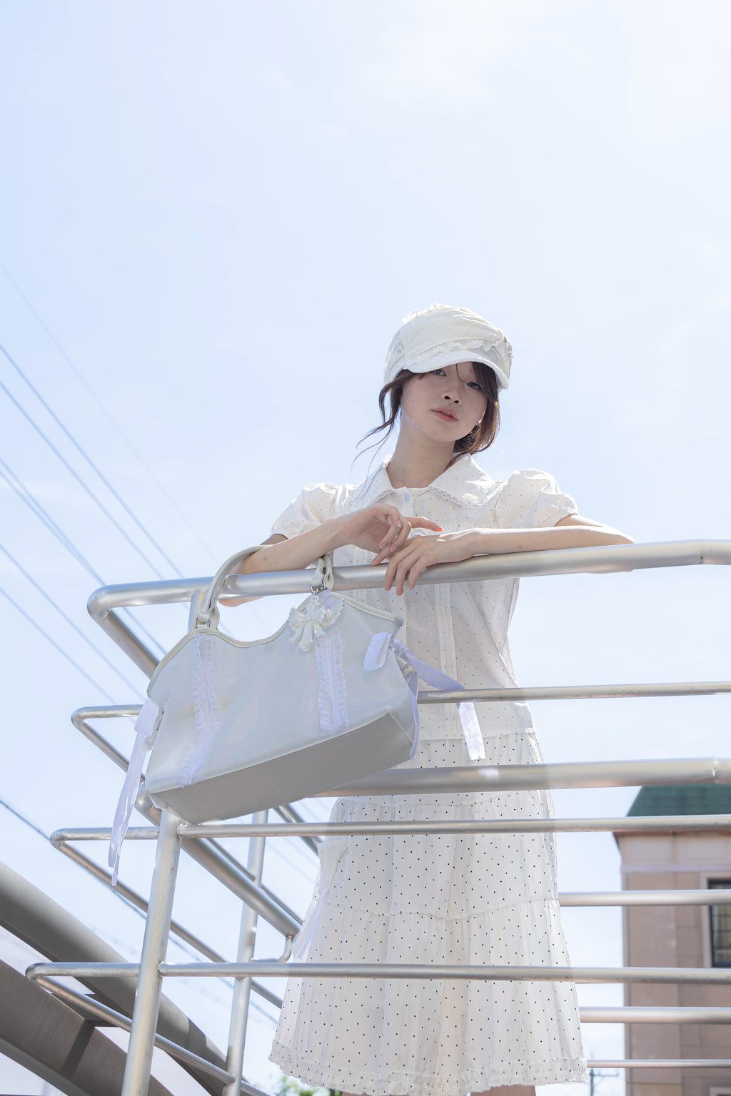 rosette pocket skirt(white)