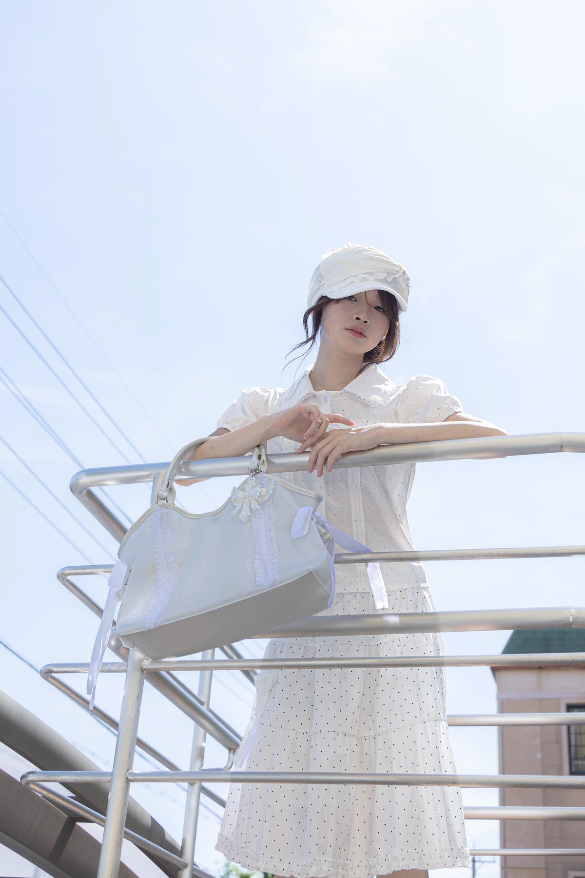 rosette pocket skirt(white)