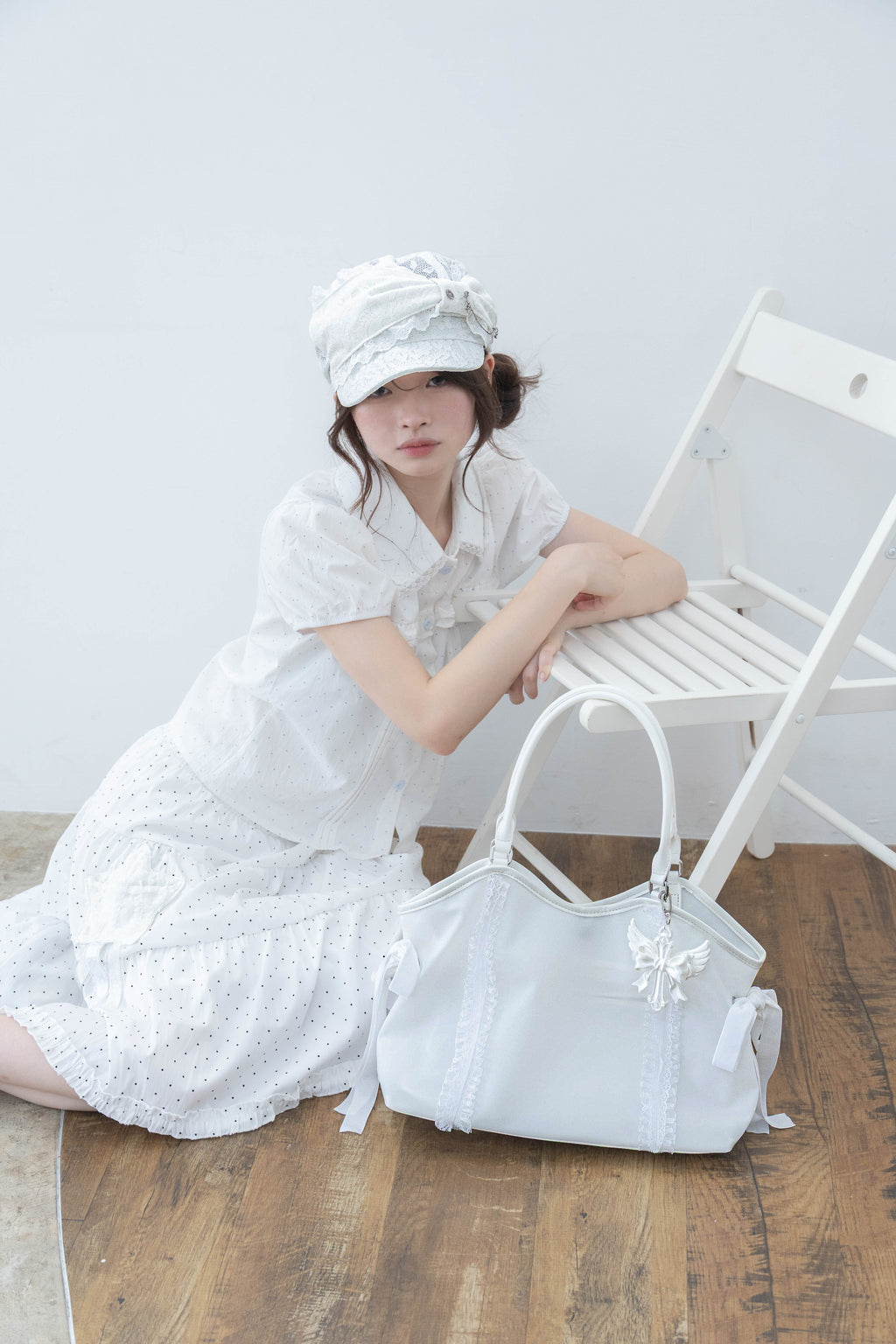 angel ribbon cap(white)