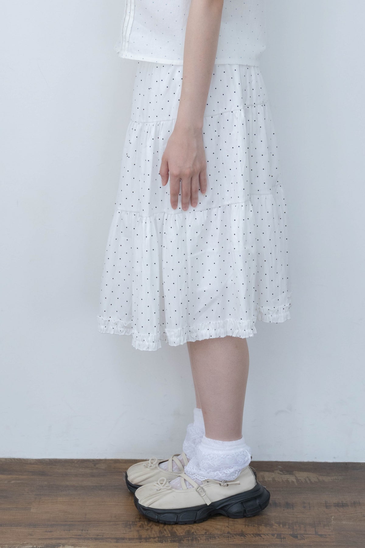 rosette pocket skirt(white)