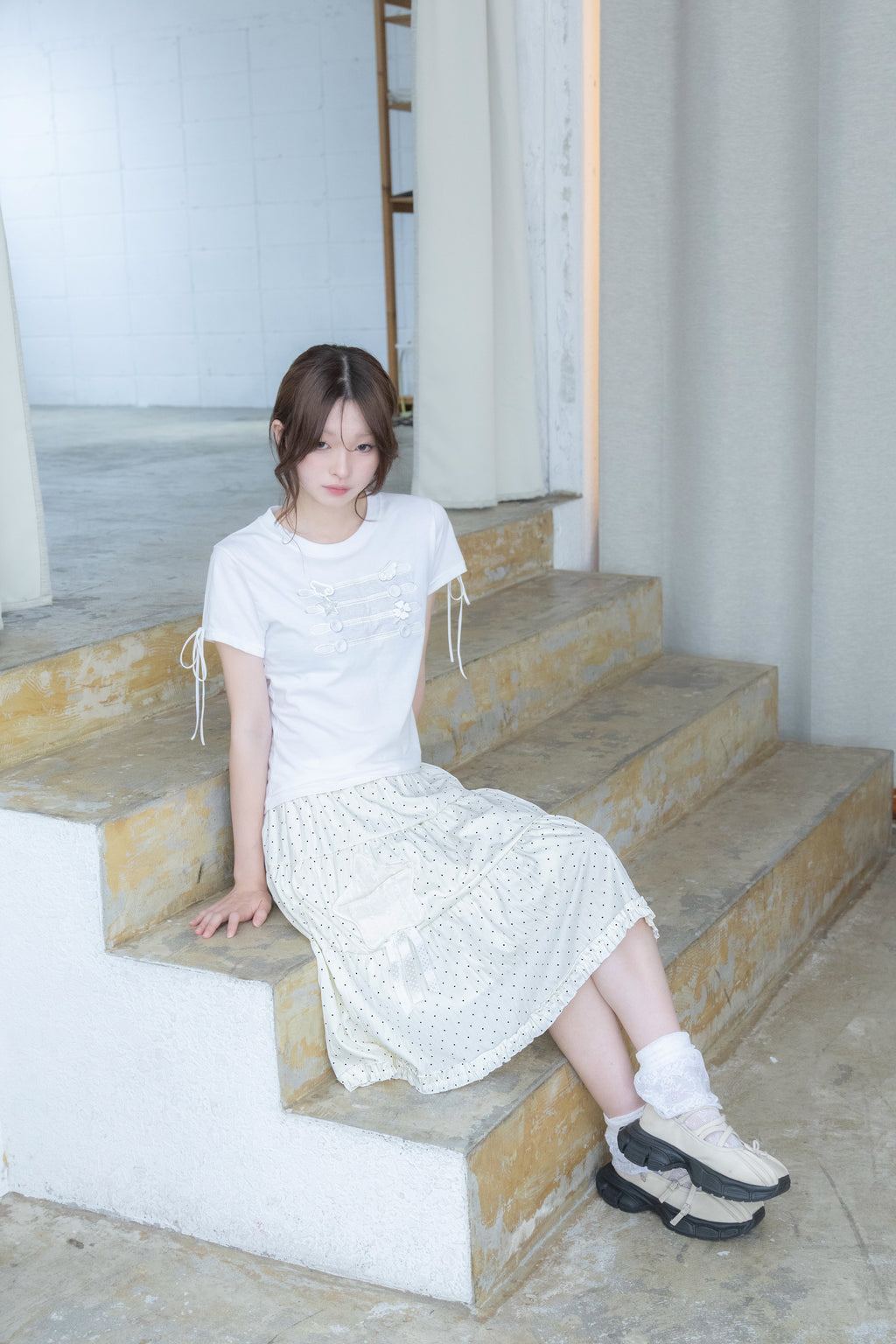 rosette pocket skirt(cream)