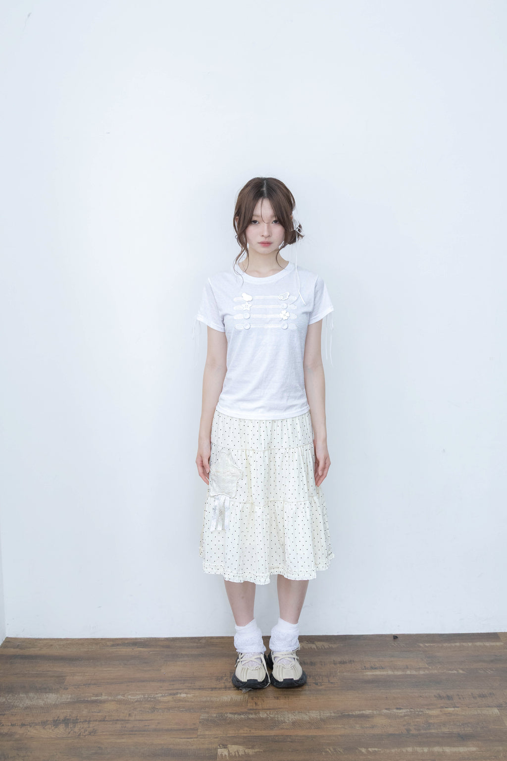 rosette pocket skirt(cream)