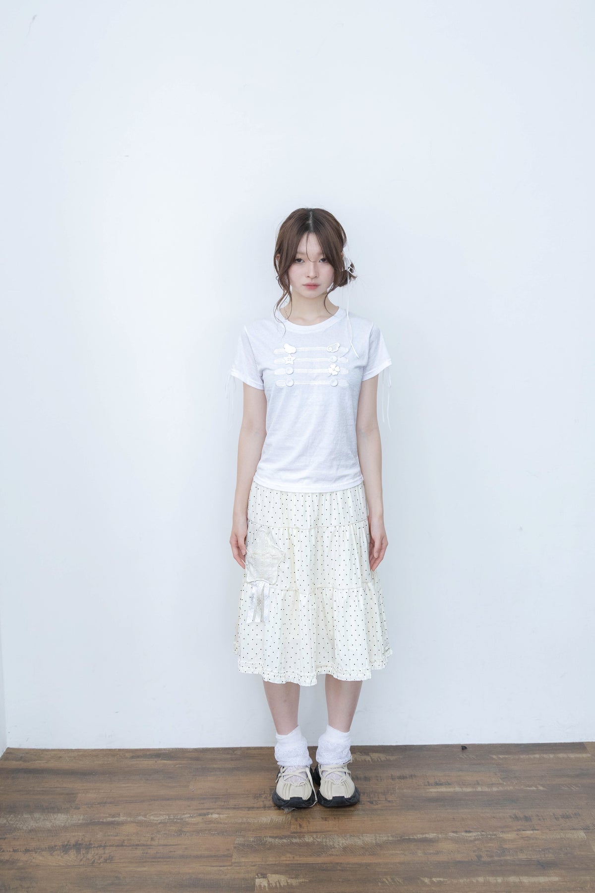 rosette pocket skirt(cream)