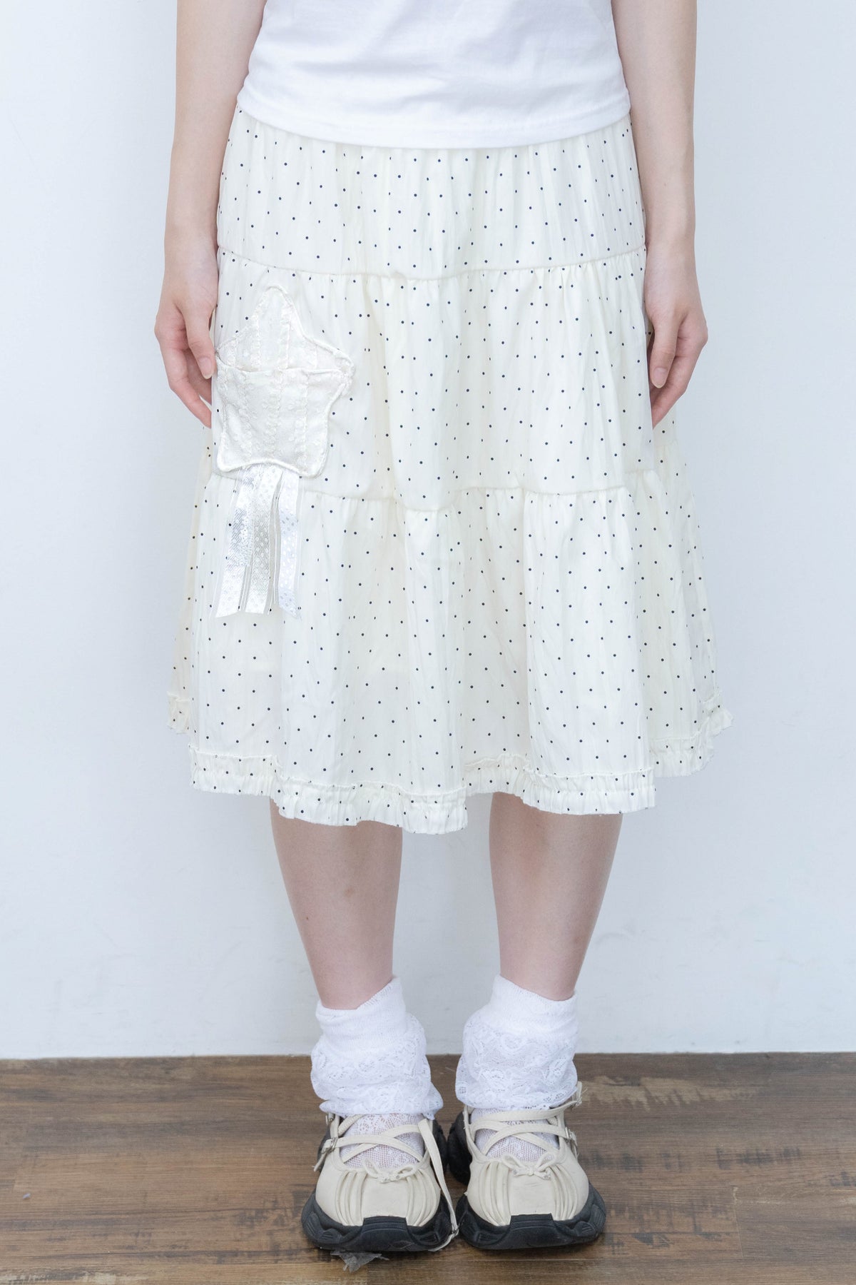 rosette pocket skirt(cream)