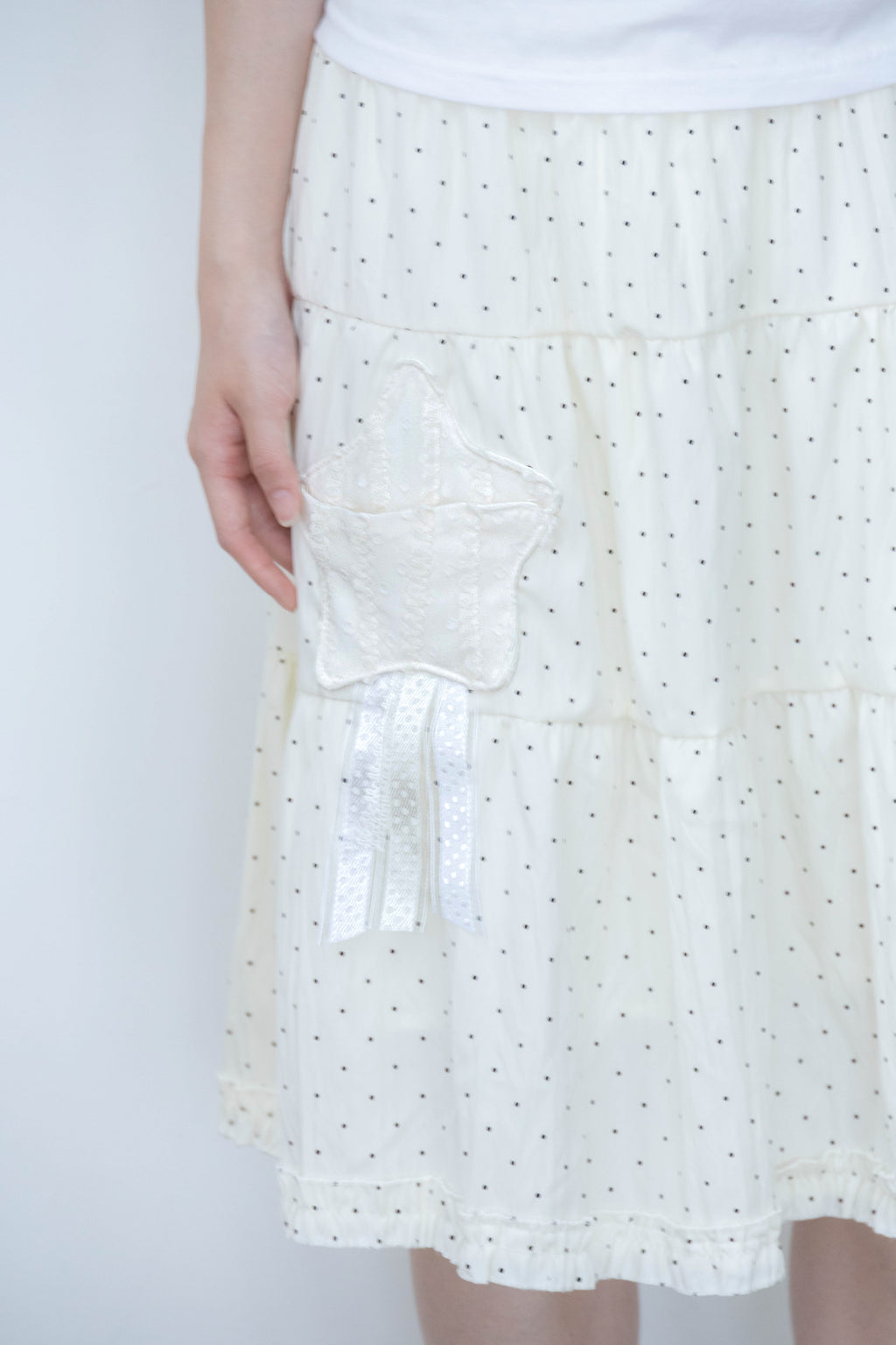 rosette pocket skirt(cream)