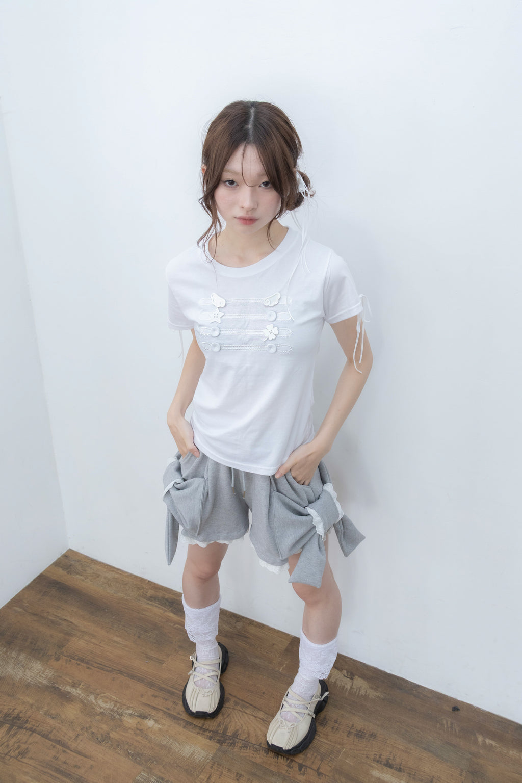 big ribbon pants(gray)