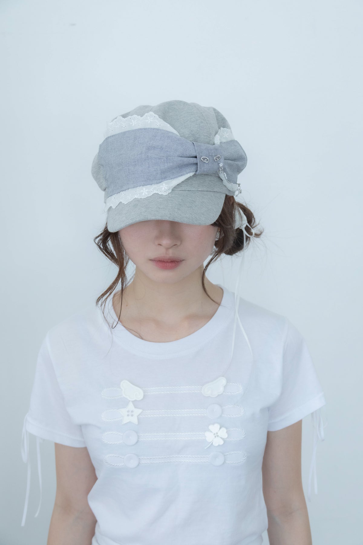 angel ribbon cap (glay)