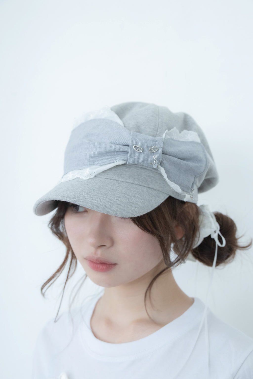 angel ribbon cap (glay)