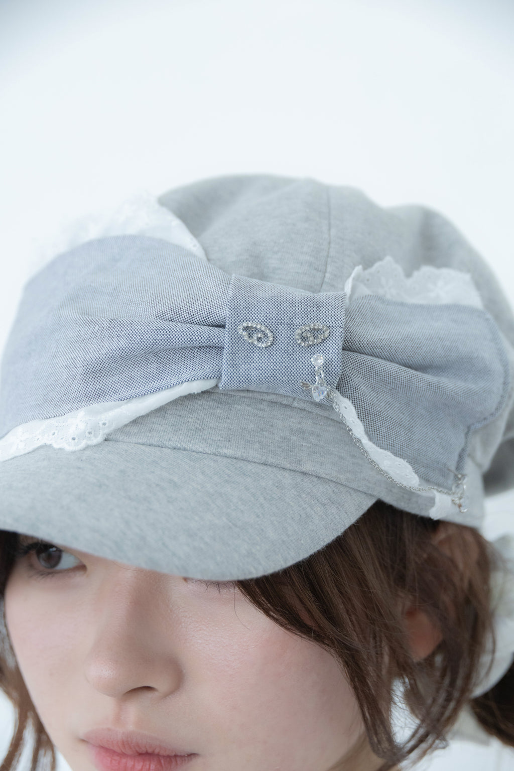 angel ribbon cap (glay)