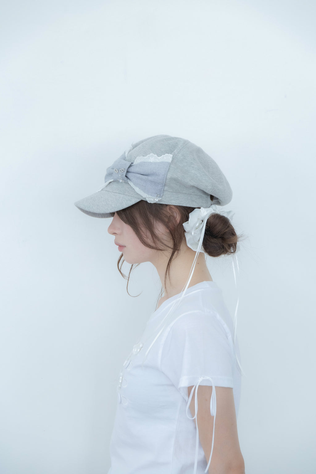 angel ribbon cap (glay)