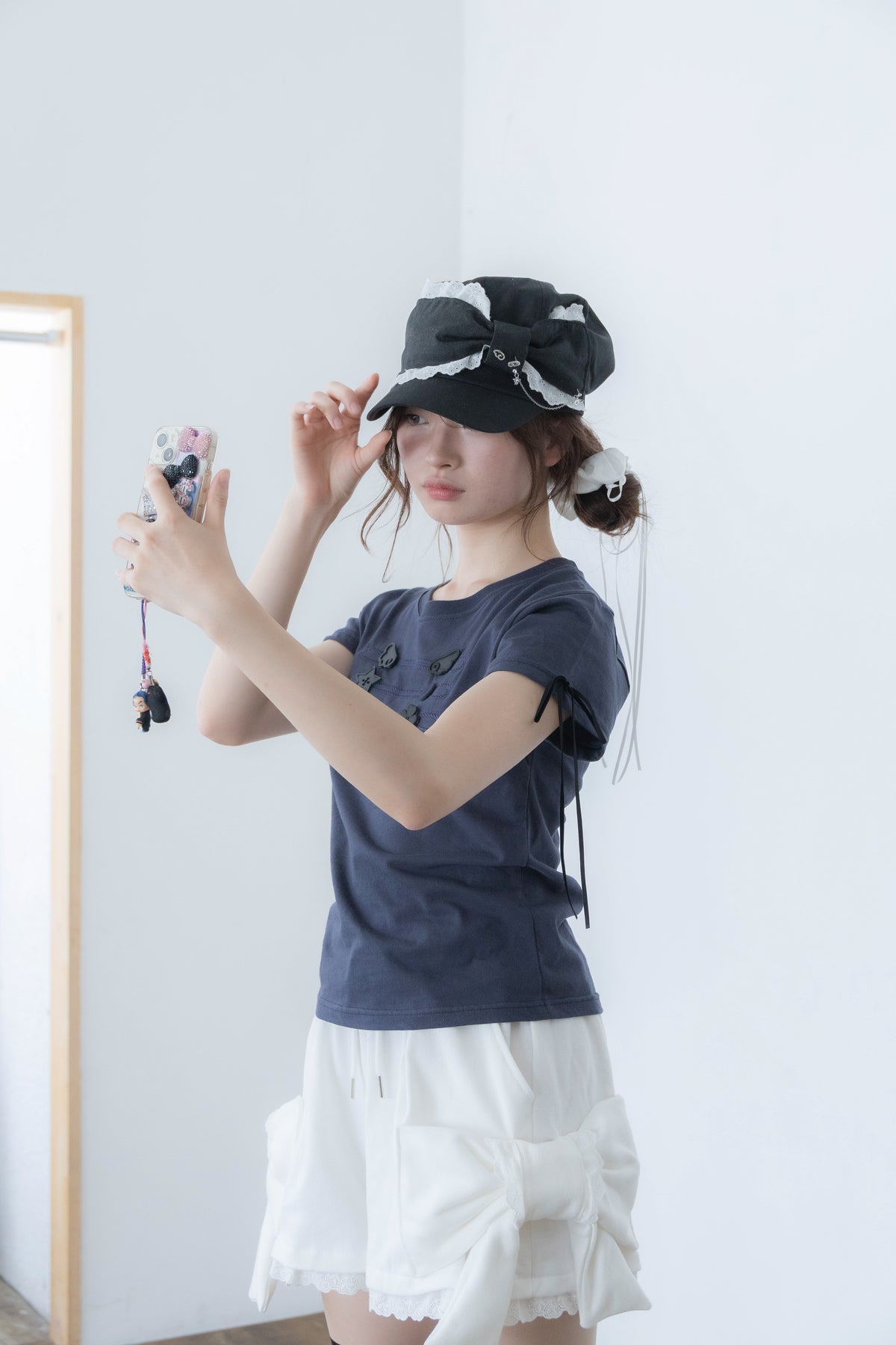 angel ribbon cap (black)
