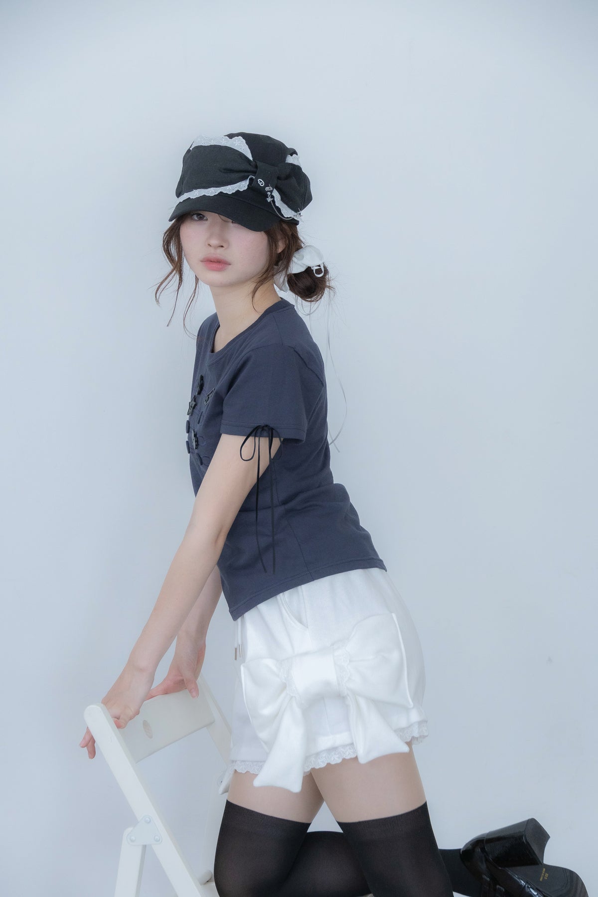angel ribbon cap (black)