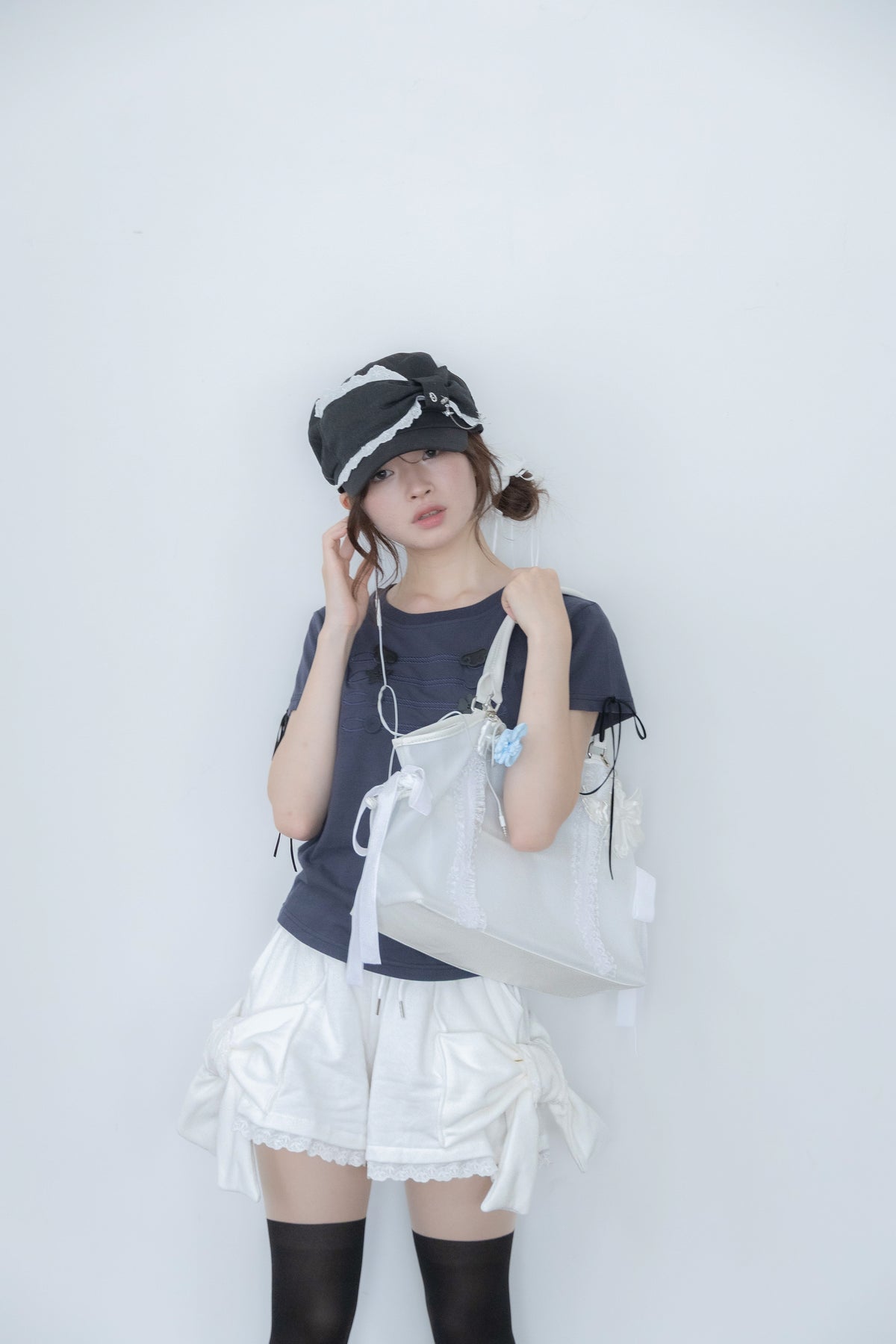 angel ribbon cap (black)