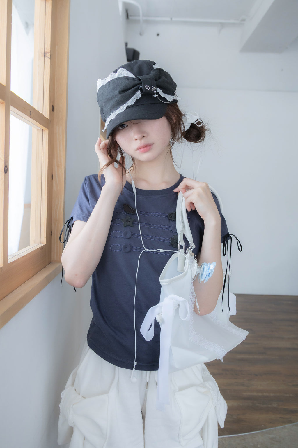 angel ribbon cap (black)