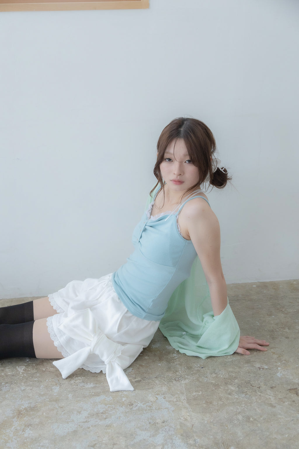 studs ribbon camisole(mint)