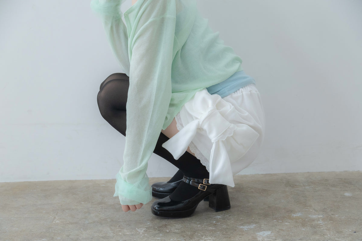 ribbon sleeve cardigan(mint)
