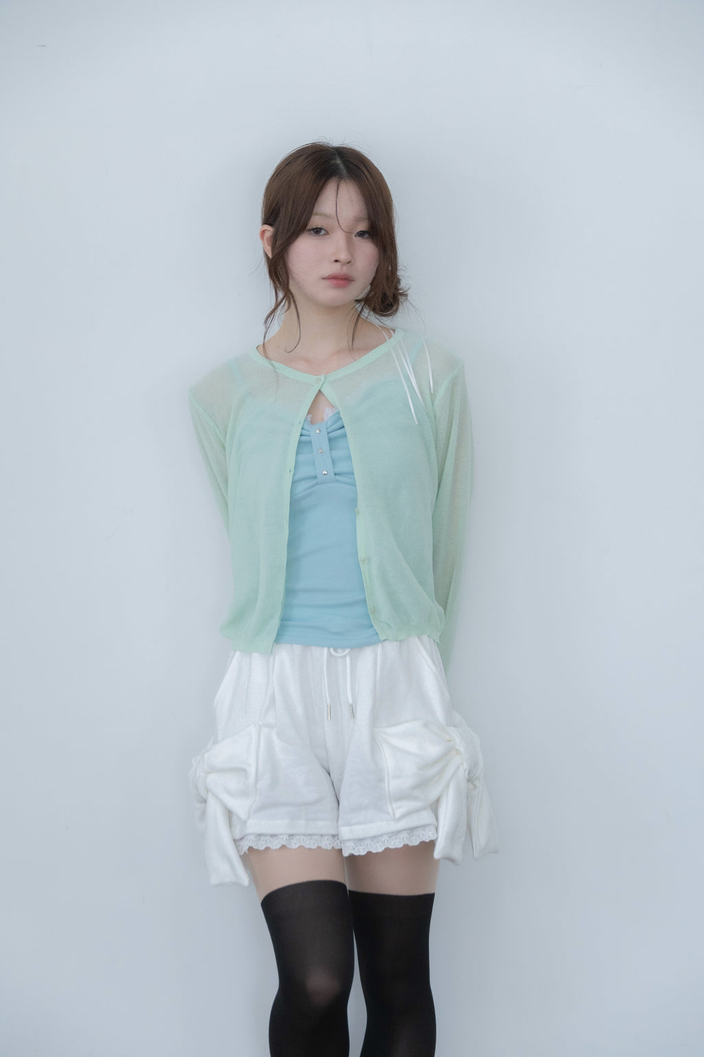 studs ribbon camisole(mint)