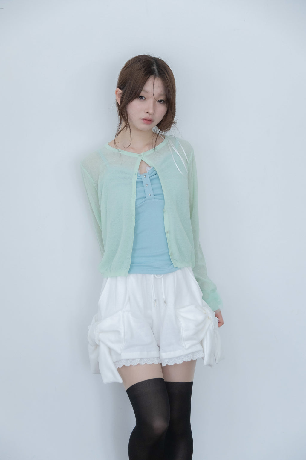 big ribbon pants(white)