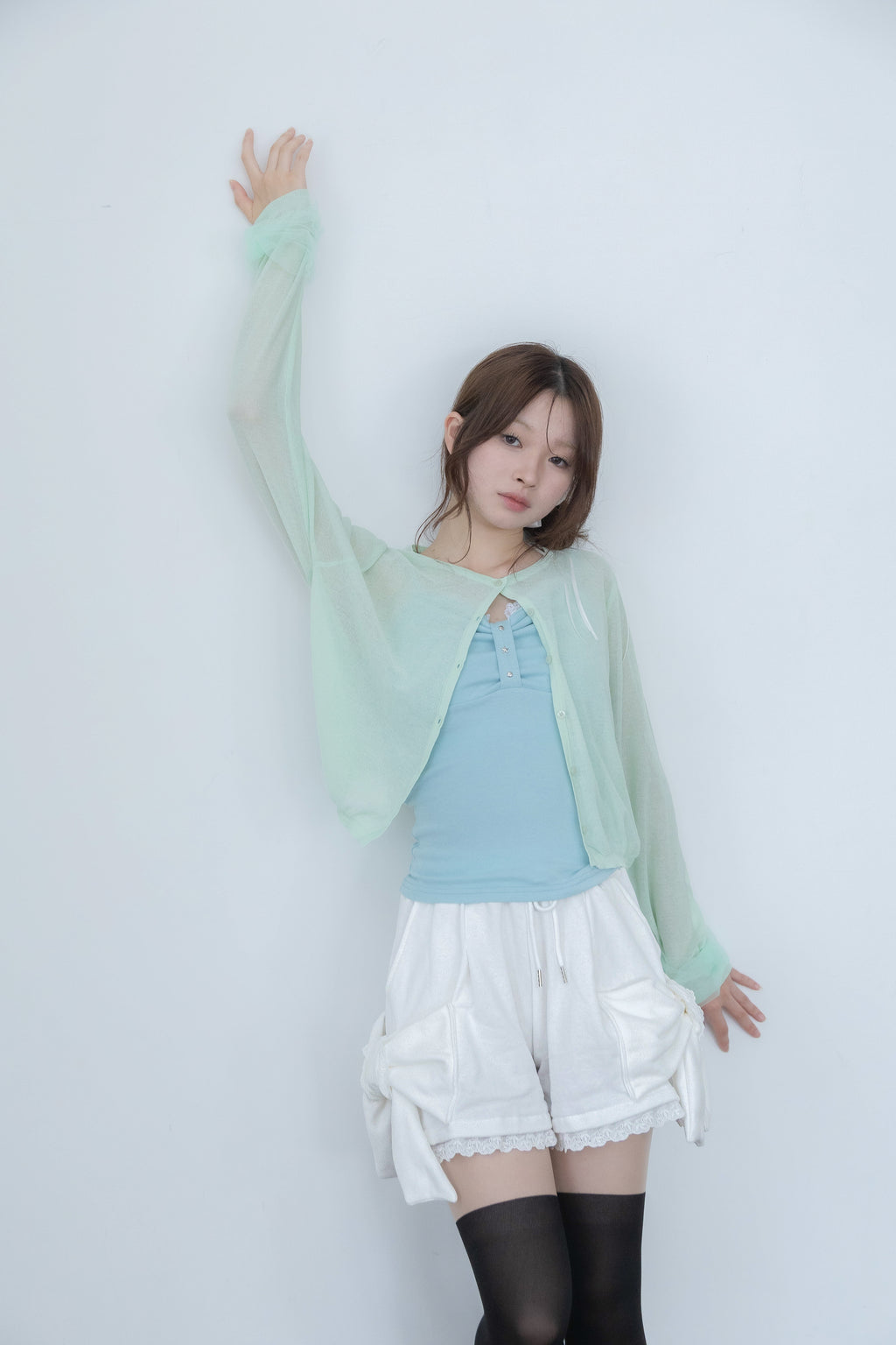 studs ribbon camisole(mint)