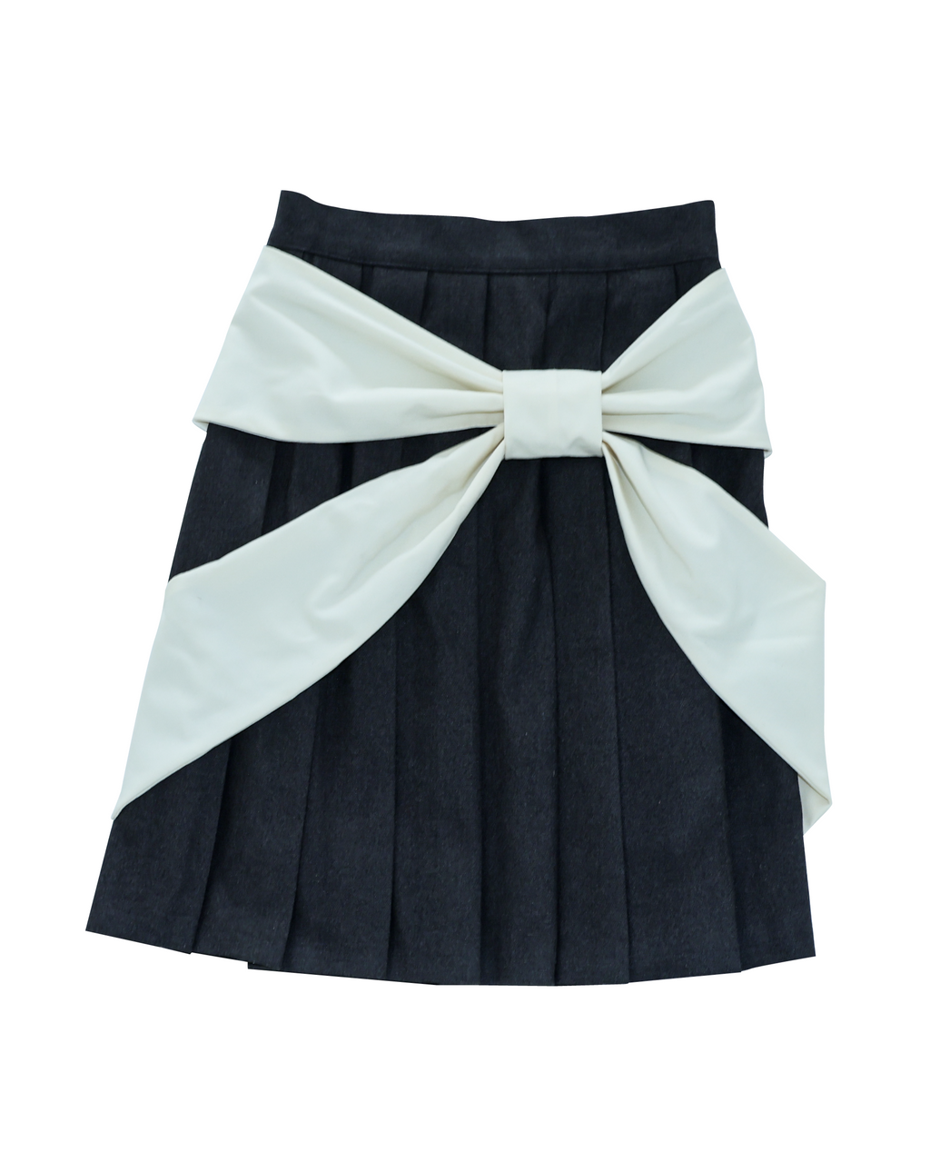 bigribbon skirt(grey×white)