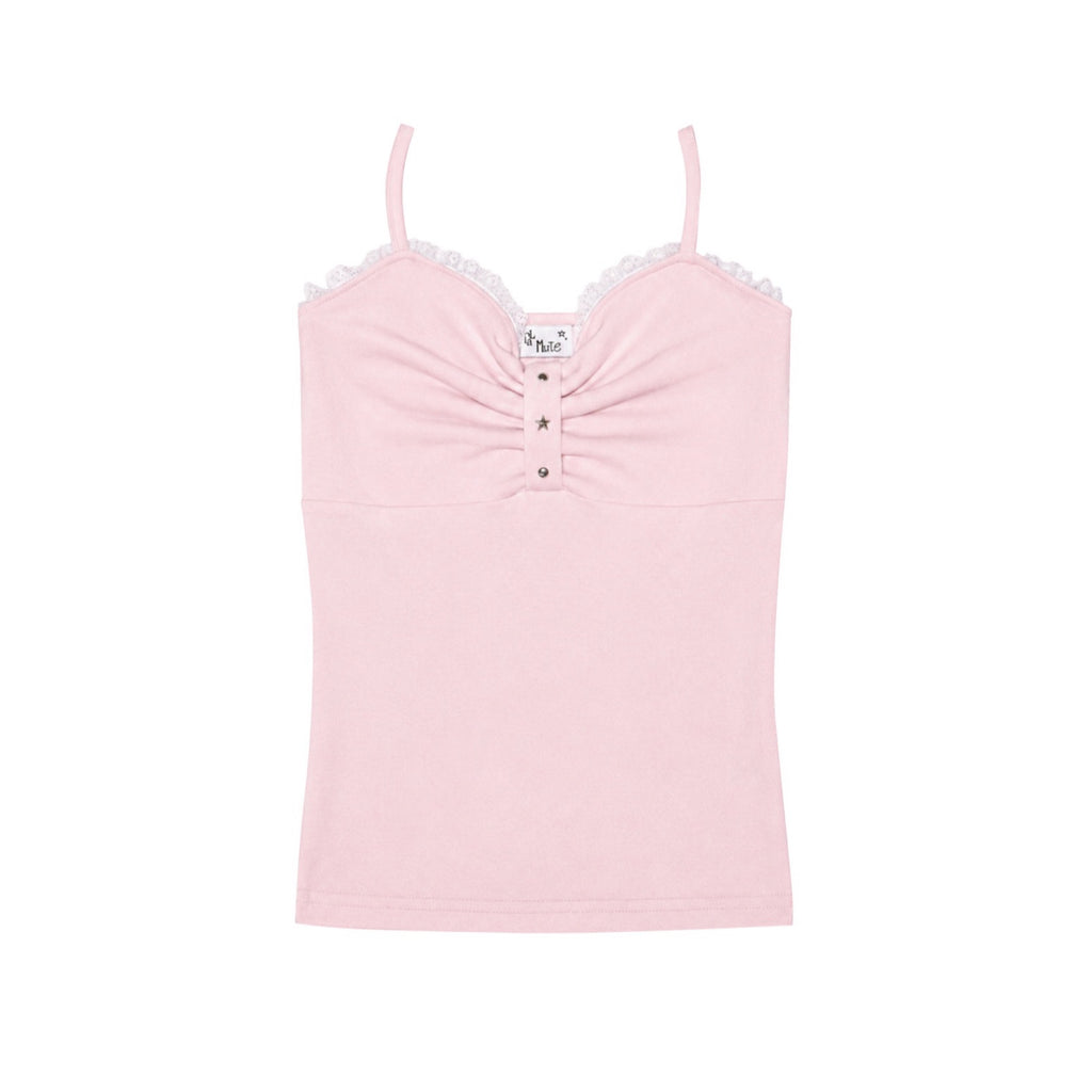 studs ribbon camisole(pink)