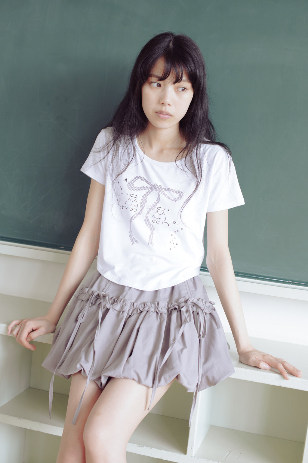 frill balloon skirt(gray)