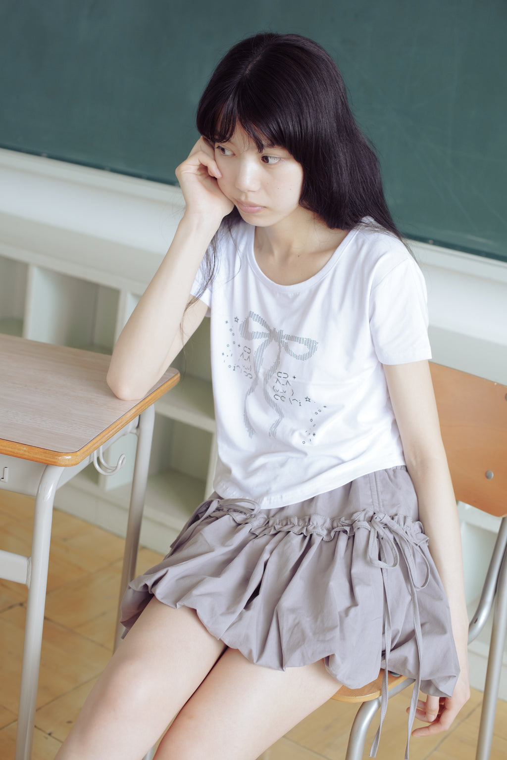 frill balloon skirt(gray)