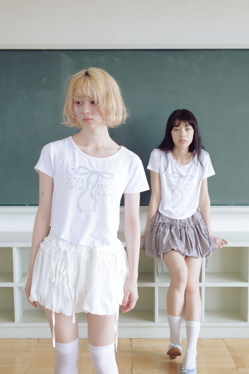 frill balloon skirt(white)